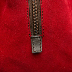 Anagram Suede Shoulder Bag