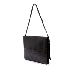 Croc Embossed Leather Broadway Envelope Shoulder Bag