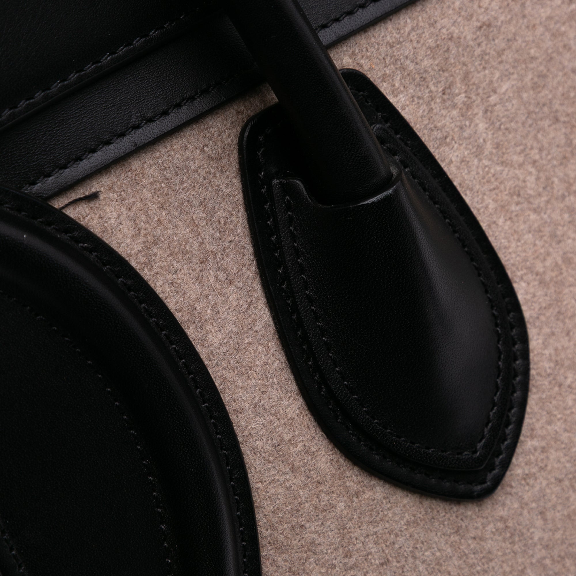 Micro Tricolor Felt Wool and Calfskin Luggage Tote