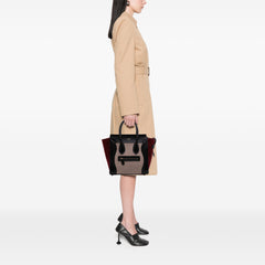 Micro Tricolor Felt Wool and Calfskin Luggage Tote