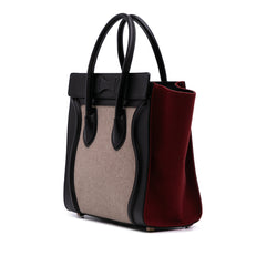 Micro Tricolor Felt Wool and Calfskin Luggage Tote