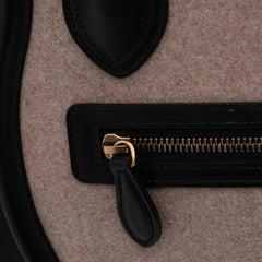 Micro Tricolor Felt Wool and Calfskin Luggage Tote