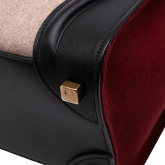 Micro Tricolor Felt Wool and Calfskin Luggage Tote