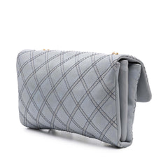 Jumbo Quilted Calfskin Triple Stitched Flap