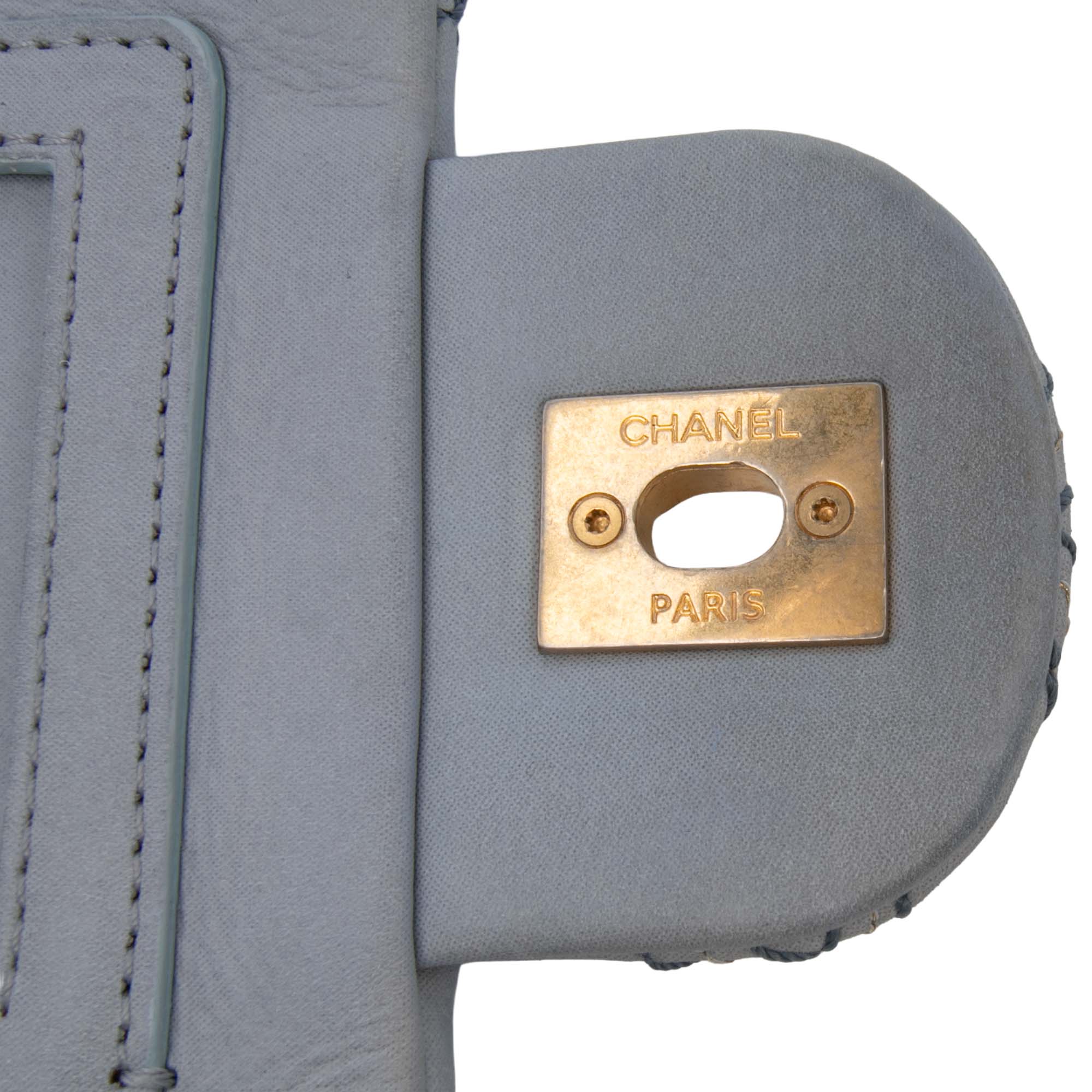 Jumbo Quilted Calfskin Triple Stitched Flap