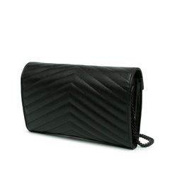 Grain De Poudre Matelasse Chevron Monogram Chain Wallet