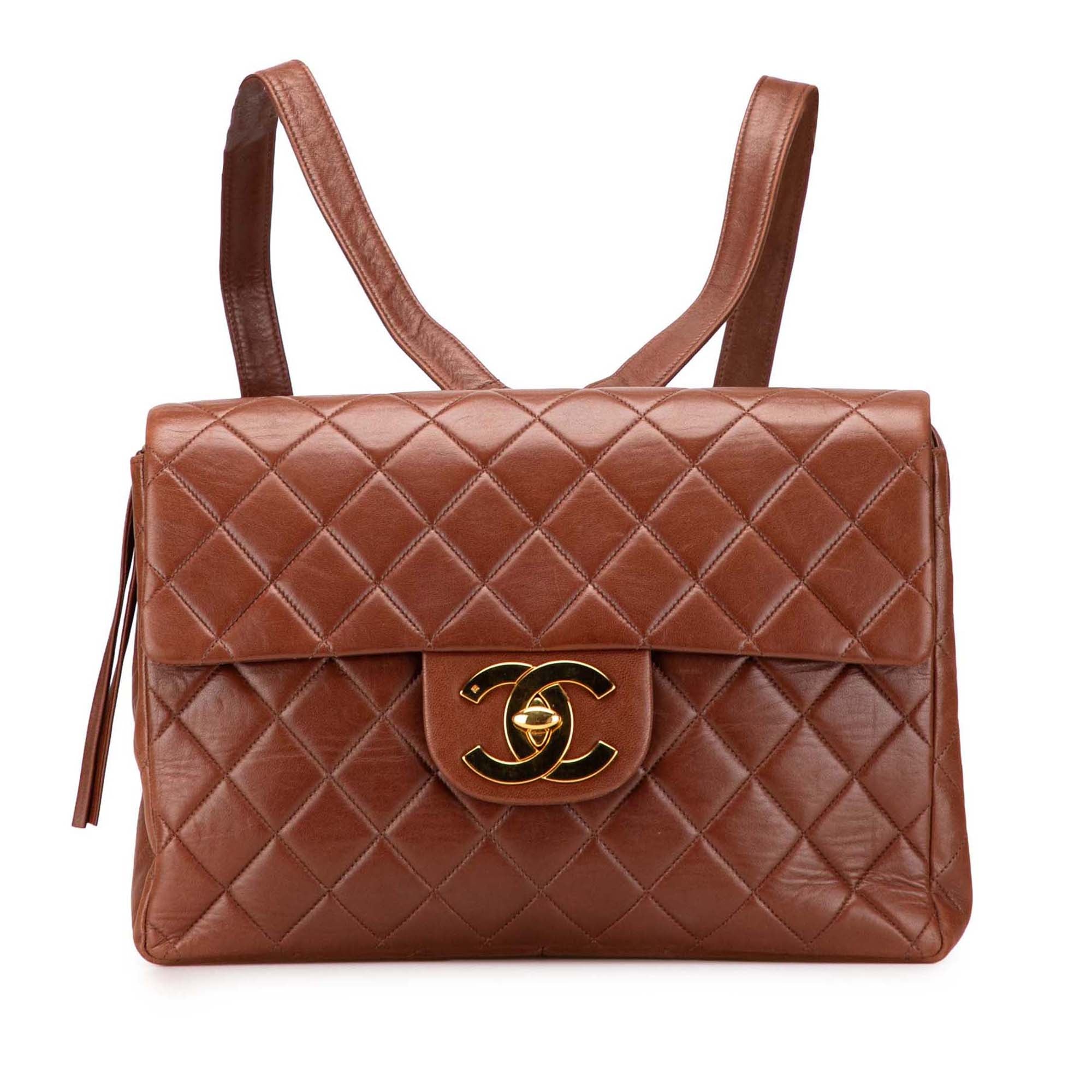 Jumbo XL Quilted Lambskin Flap Backpack