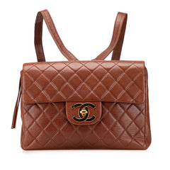Jumbo XL Quilted Lambskin Flap Backpack