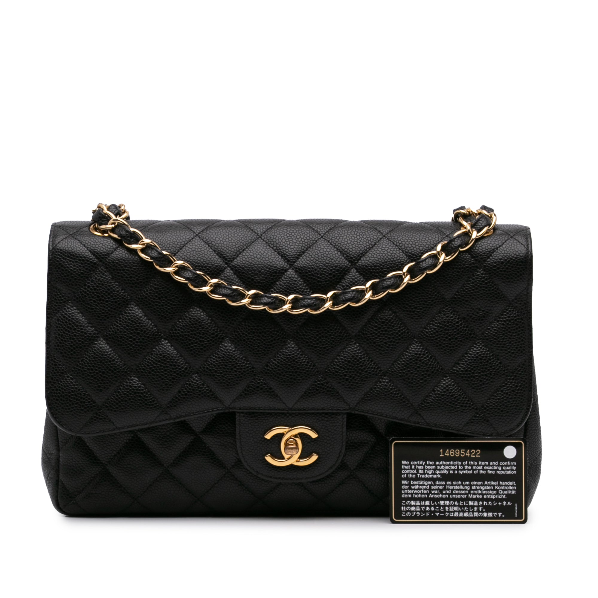 Jumbo Classic Caviar Double Flap