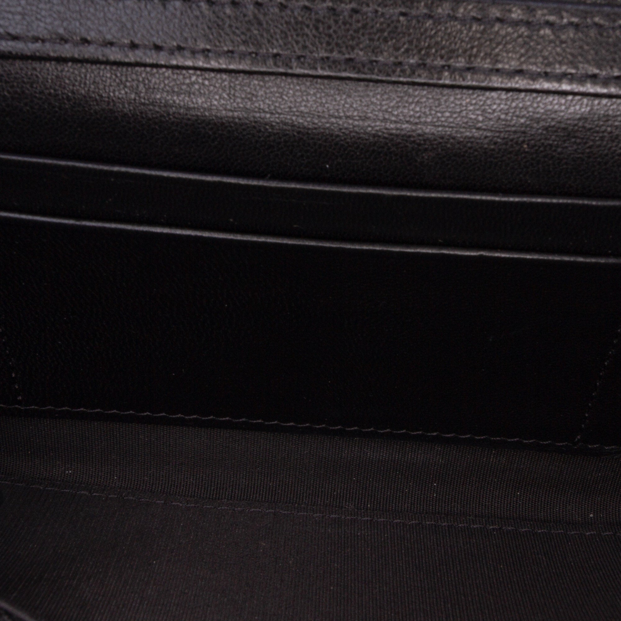 CC Quilted Shiny Lambskin Ribbon Long Clutch on Chain