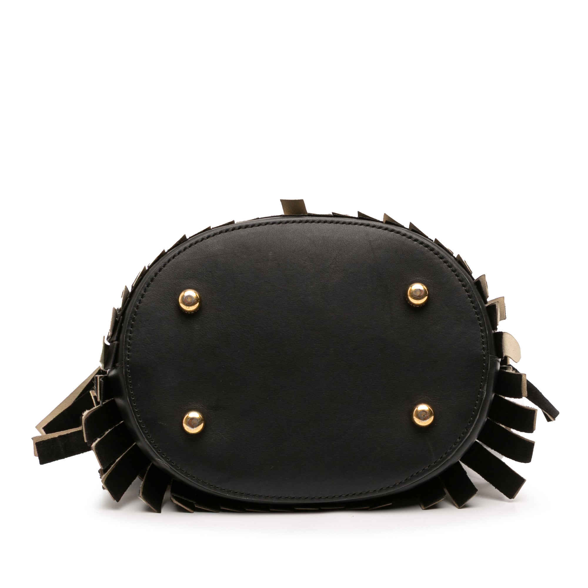 Prorsum Animal Printed Pony Hair and Leather Fringe Bucket Bag