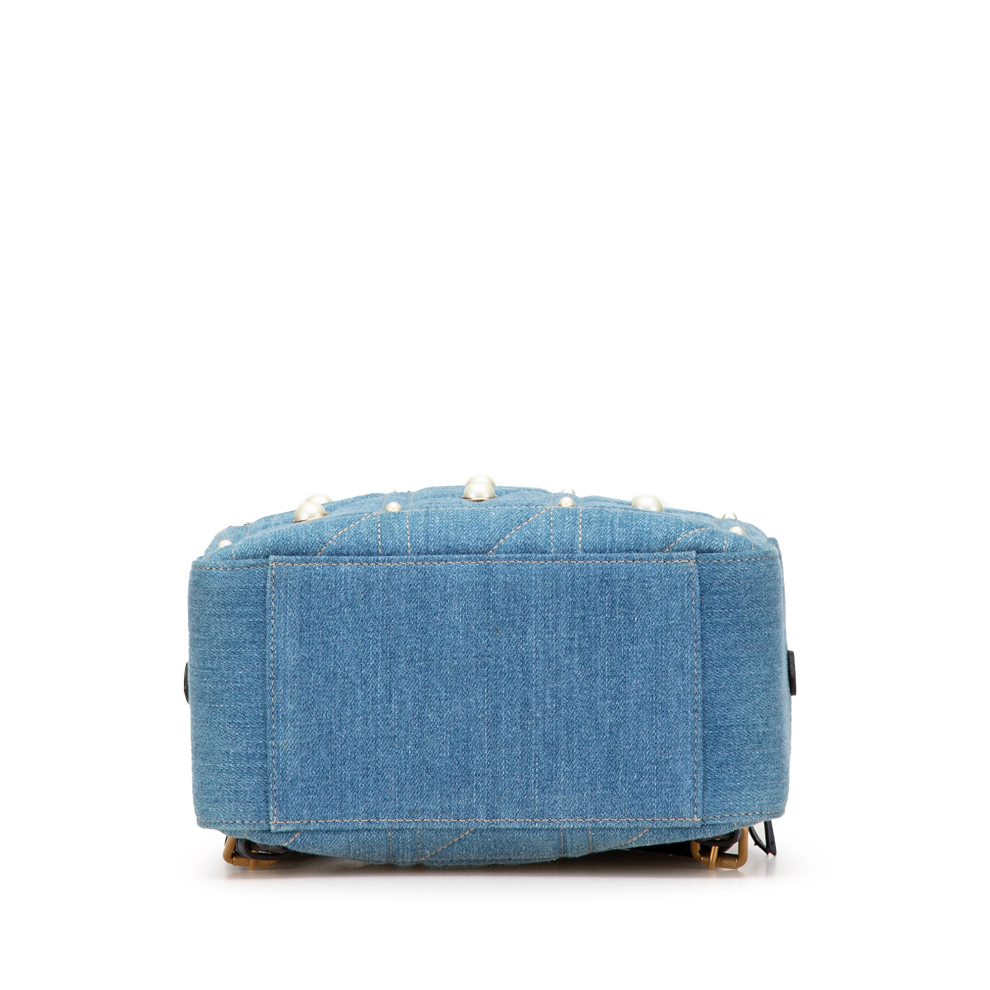 Small GG Marmont Pearl Denim Backpack