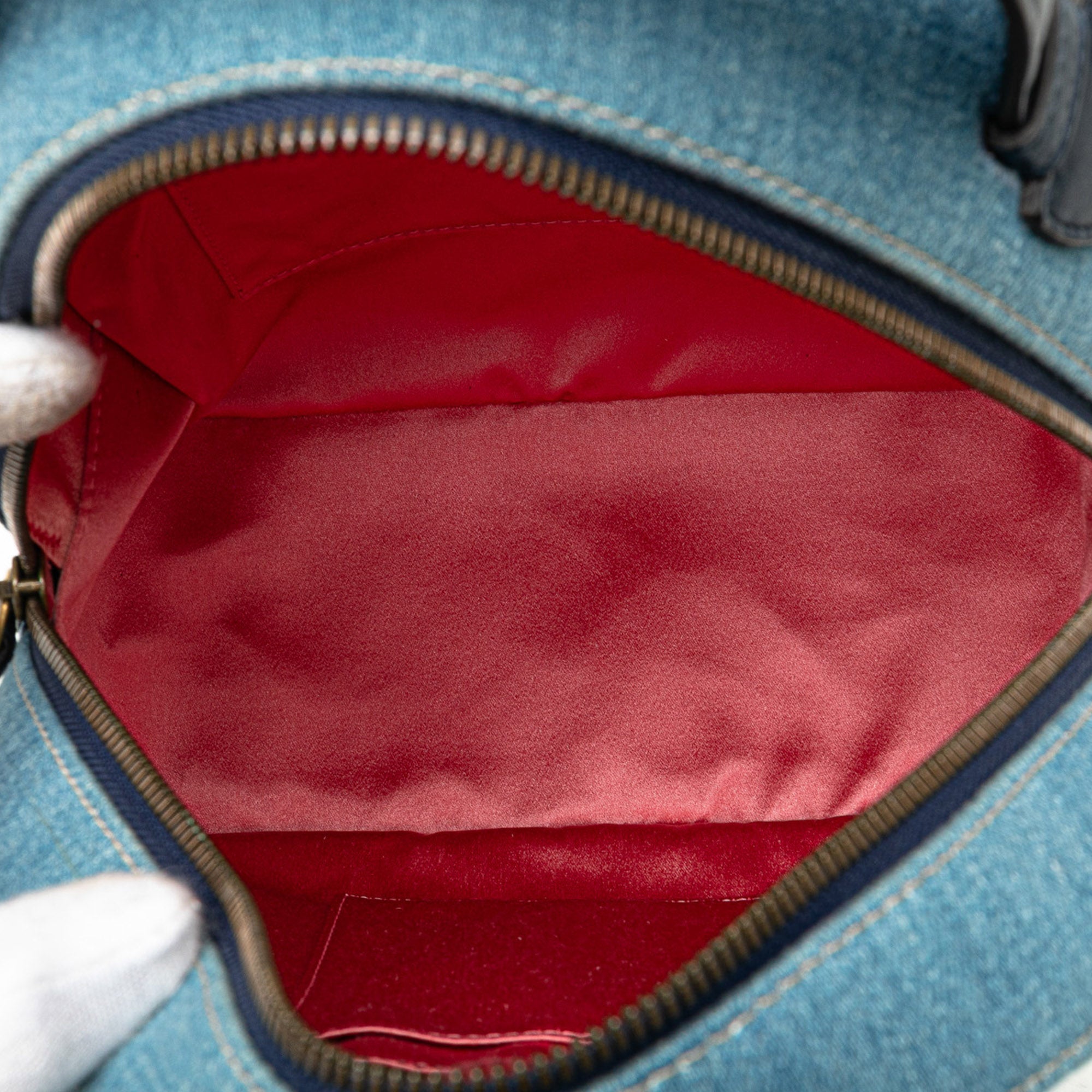 Small GG Marmont Pearl Denim Backpack