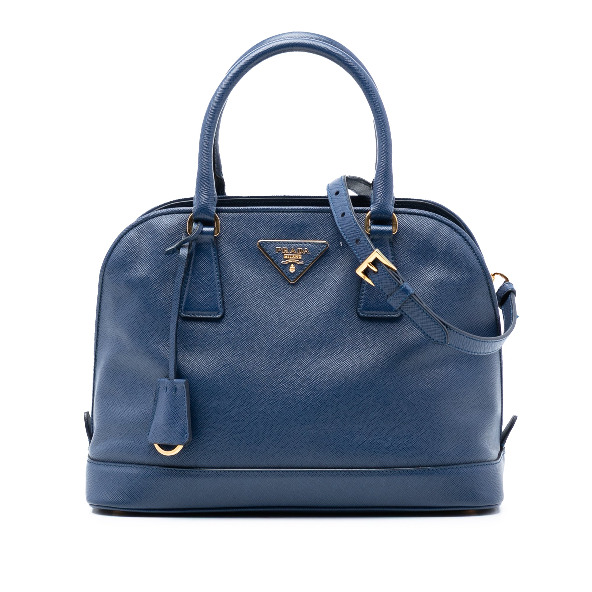 Medium Saffiano Lux Frame Promenade Satchel