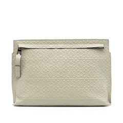 Embossed Leather Anagram Repeat T Clutch