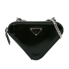 Mini Spazzolato Leather Triangle Pouch_0