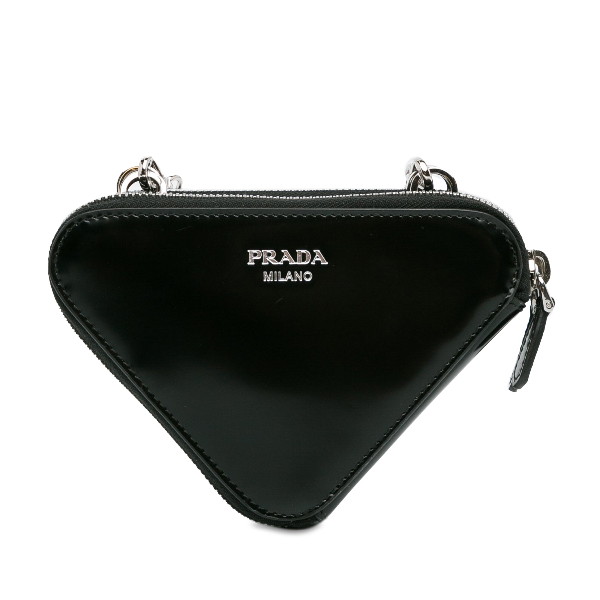 Mini Spazzolato Leather Triangle Pouch_2