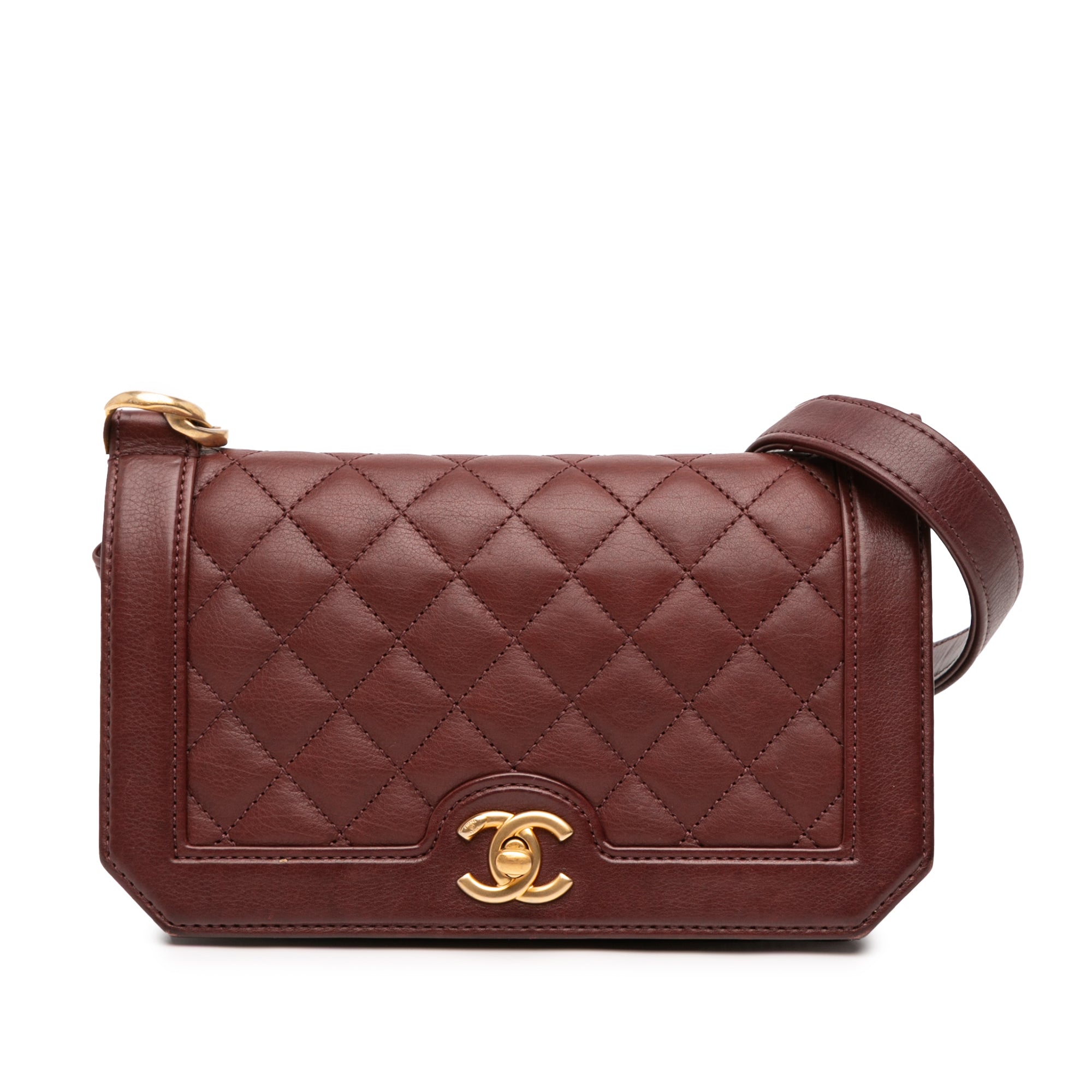 Small CC Quilted Calfskin Single Flap