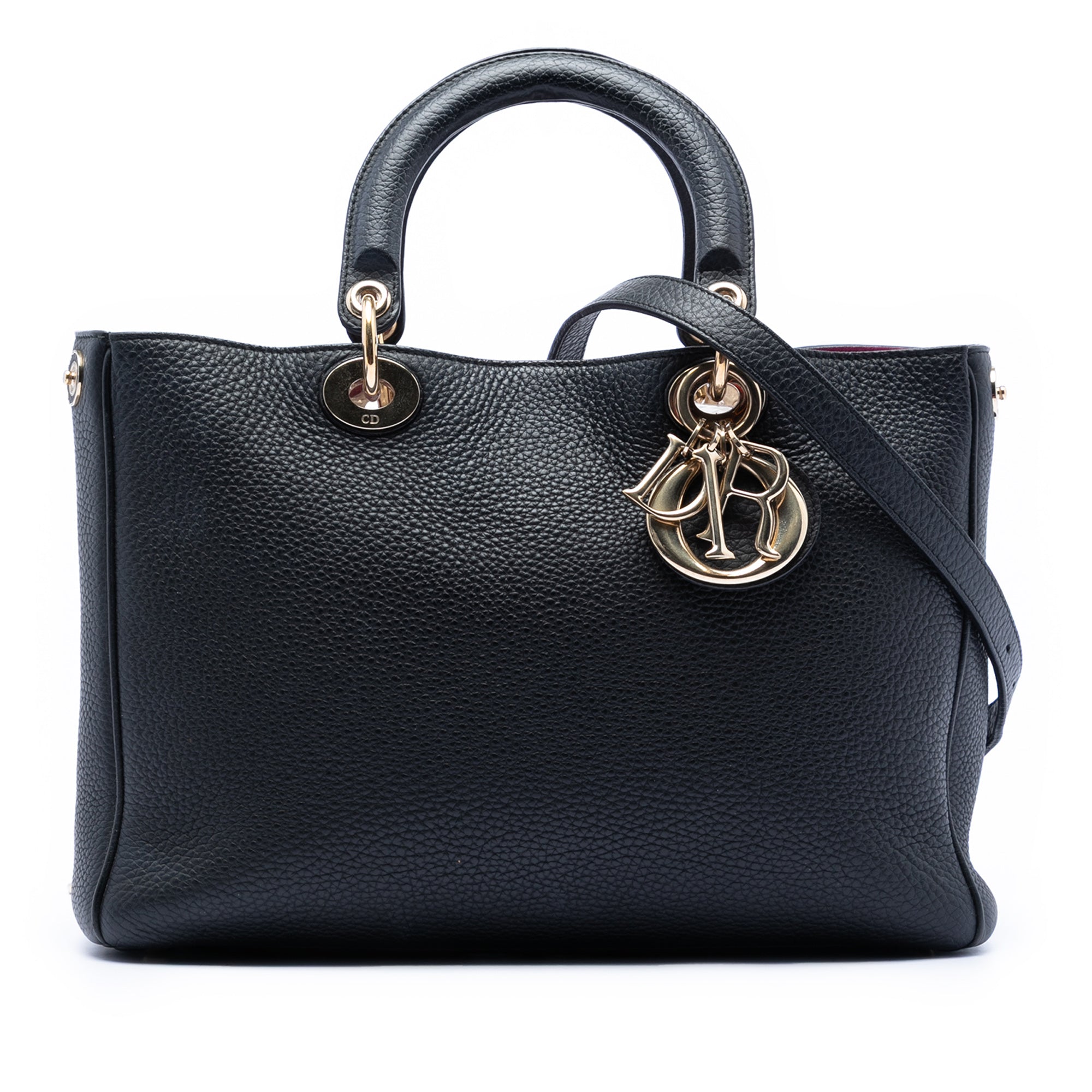 Medium Pebbled Calfskin Diorissimo Satchel