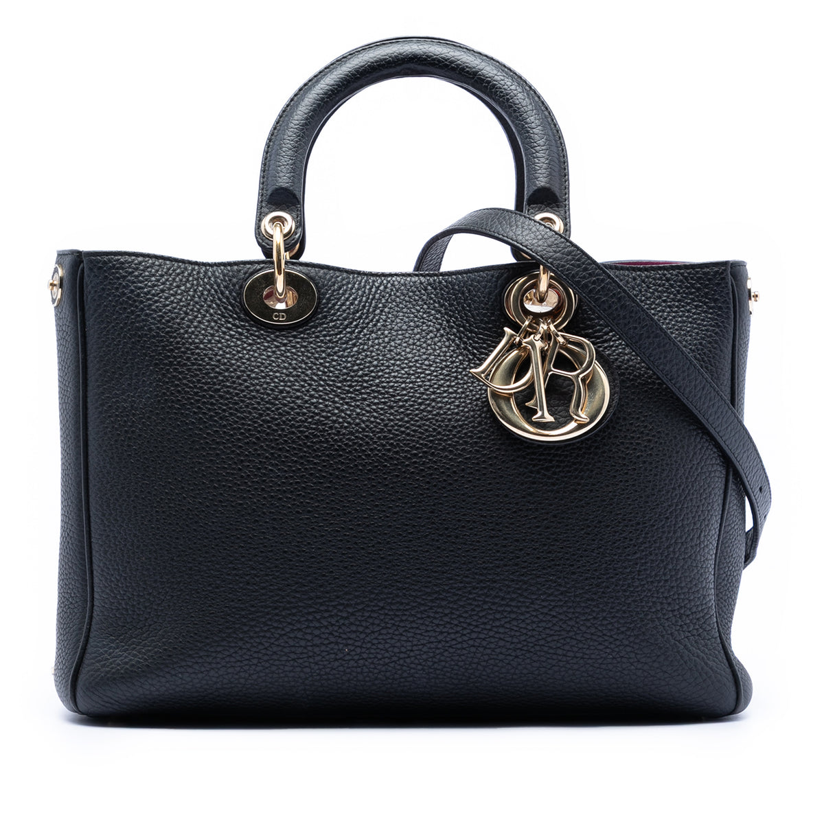 Medium Pebbled Calfskin Diorissimo Satchel