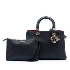 Medium Pebbled Calfskin Diorissimo Satchel