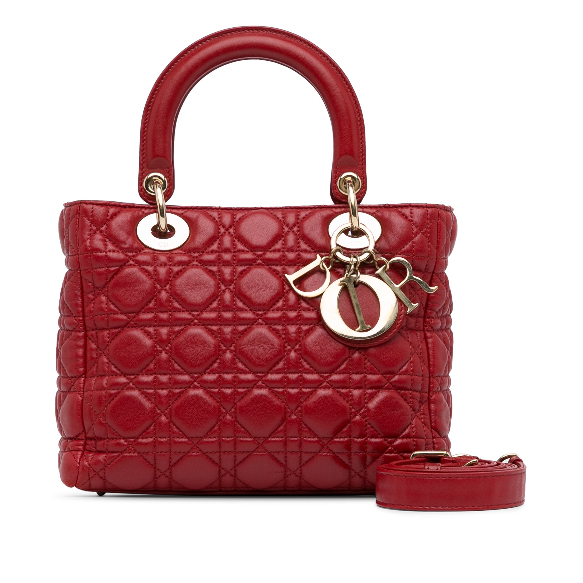 Medium Calfskin Cannage Lady Dior