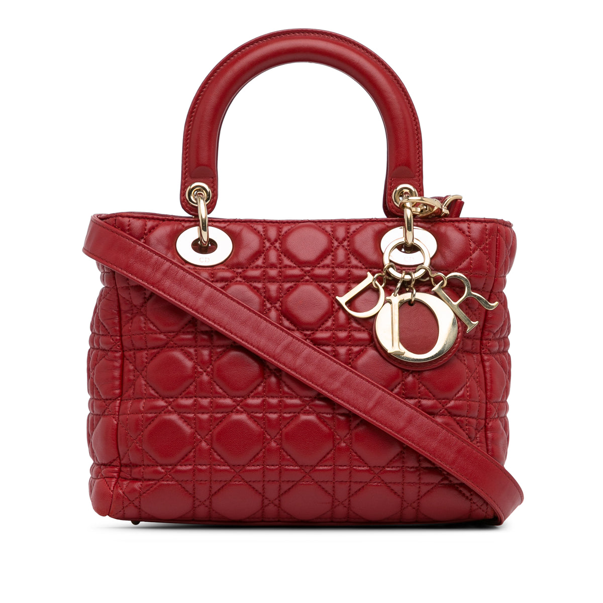 Medium Calfskin Cannage Lady Dior