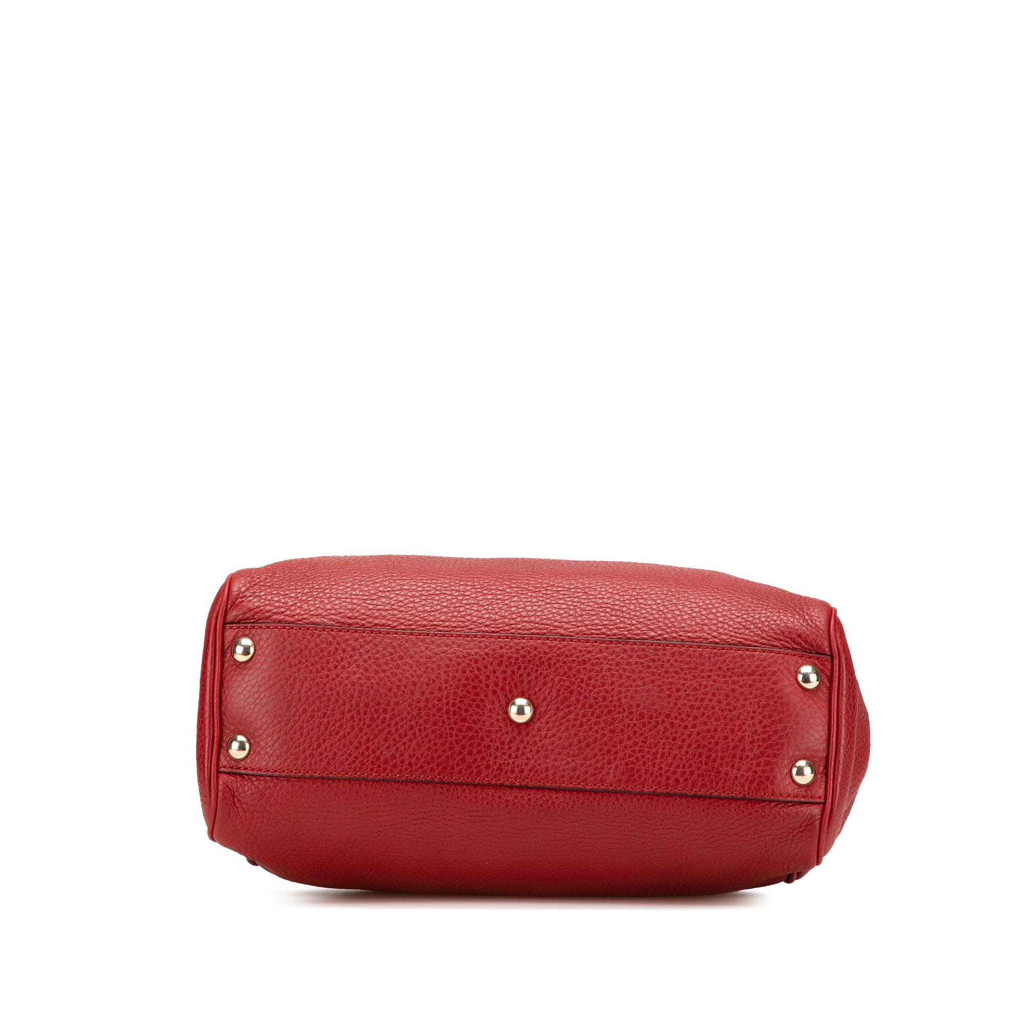 Small Calfskin Bamboo Shopper Satchel