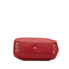 Small Calfskin Bamboo Shopper Satchel