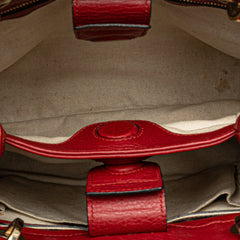 Small Calfskin Bamboo Shopper Satchel