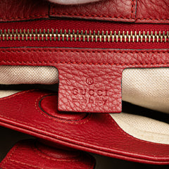 Small Calfskin Bamboo Shopper Satchel
