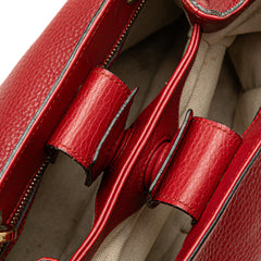 Small Calfskin Bamboo Shopper Satchel