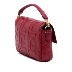 Mini Zucca Embossed Leather Baguette Satchel