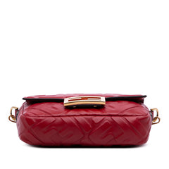 Mini Zucca Embossed Leather Baguette Satchel