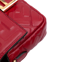 Mini Zucca Embossed Leather Baguette Satchel