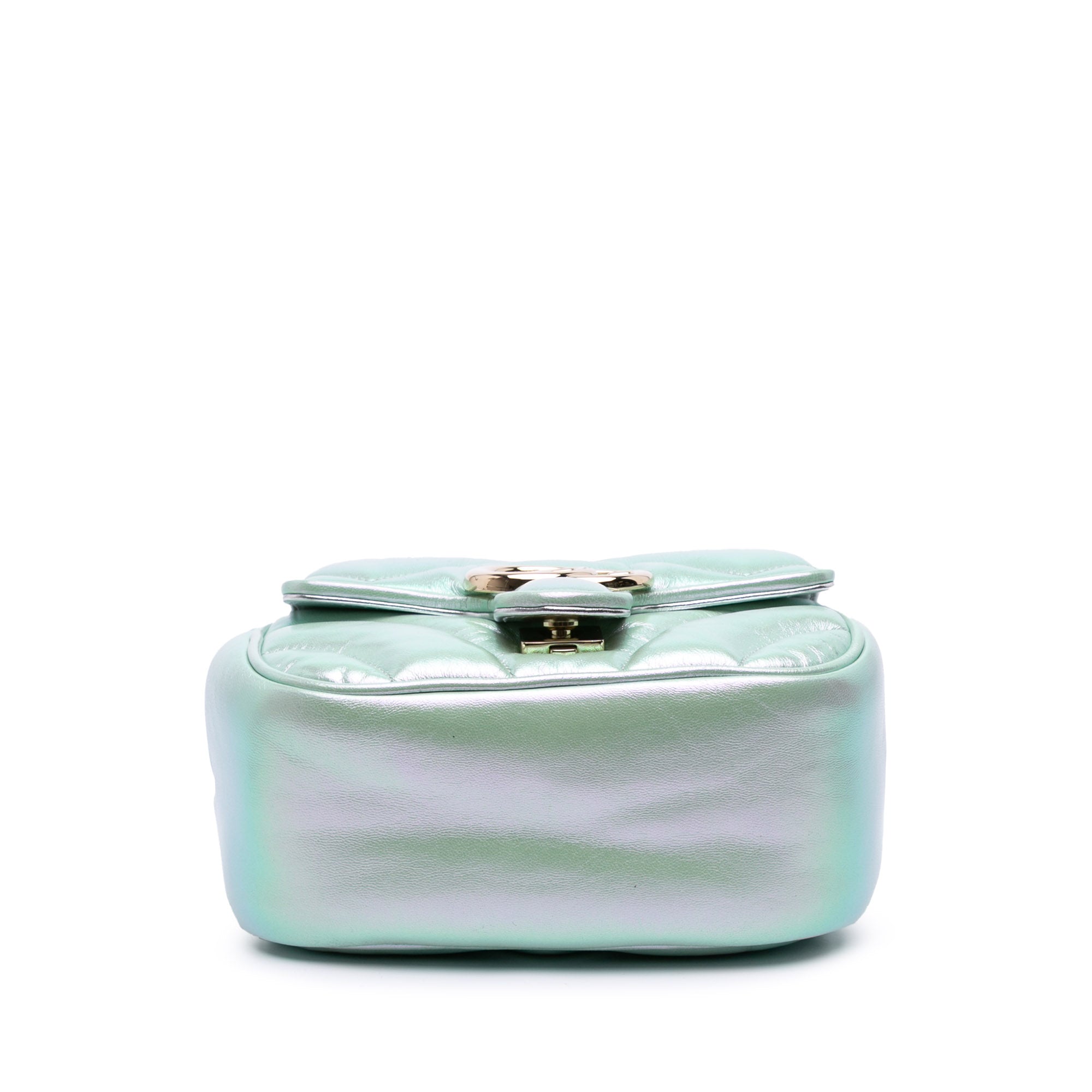 Mini GG Marmont Matelasse Iridescent Leather Flap Crossbody