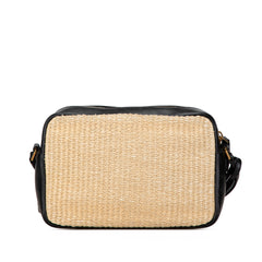 Woven Raffia Monogram Lou Heart Camera Bag