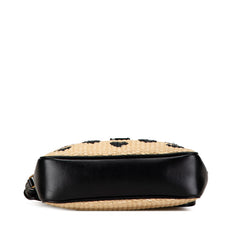 Woven Raffia Monogram Lou Heart Camera Bag