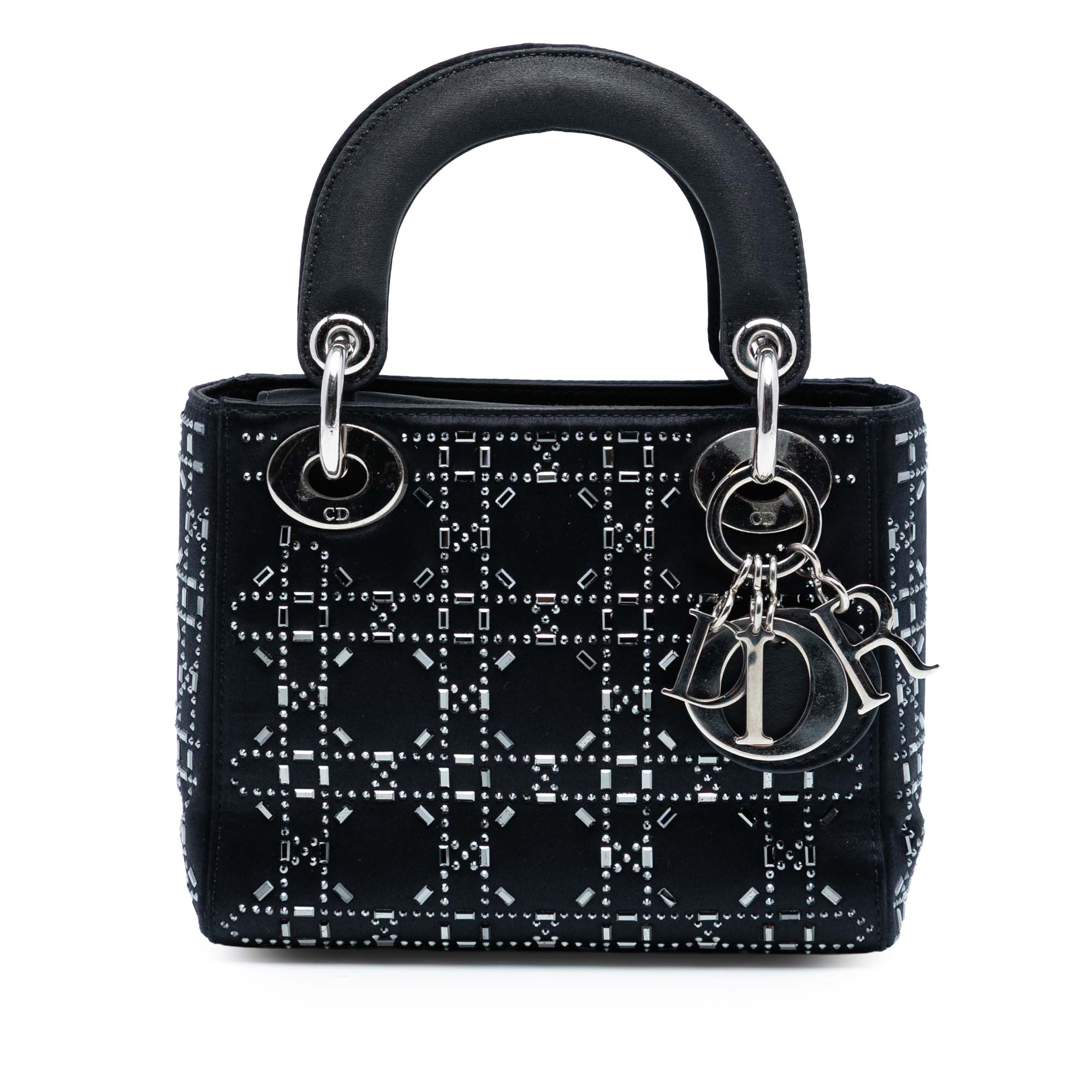Mini Satin Cannage Strass Crystal Embellished Lady Dior