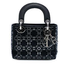 Mini Satin Cannage Strass Crystal Embellished Lady Dior