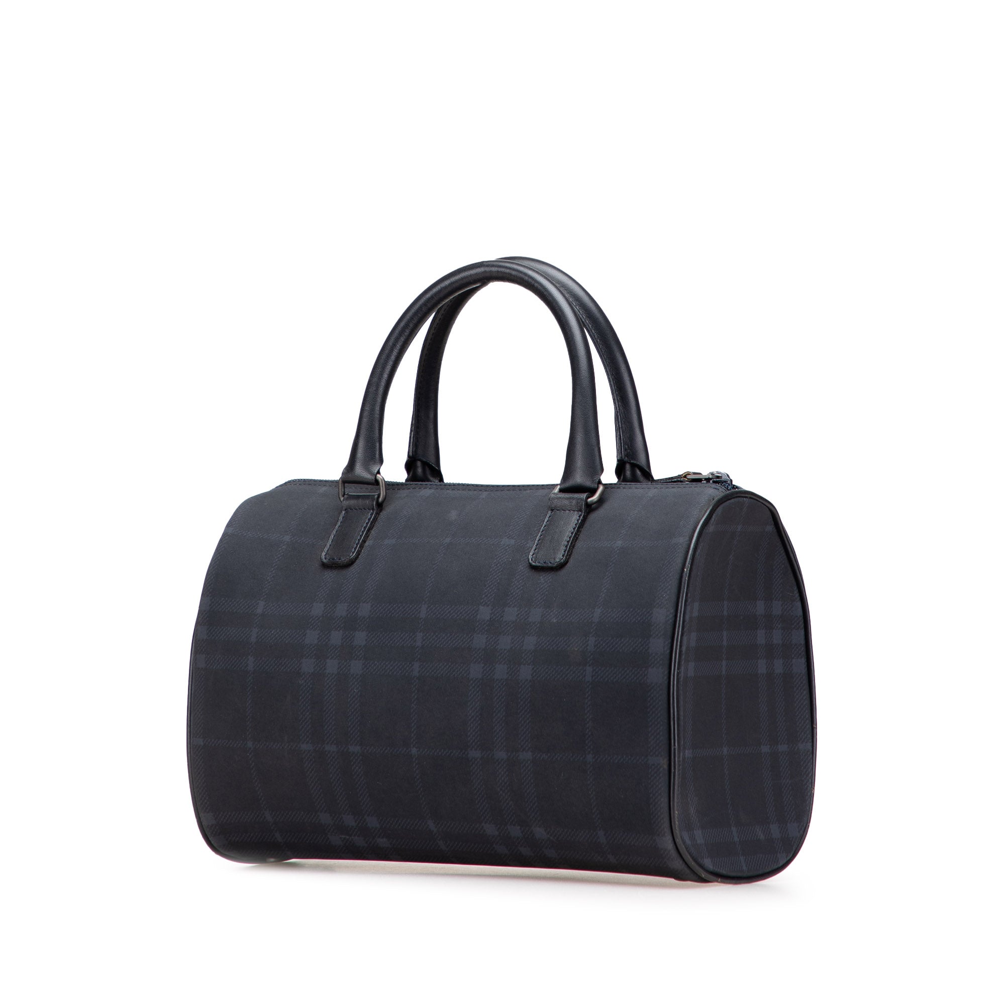 Tonal Check Canvas Boston Bag