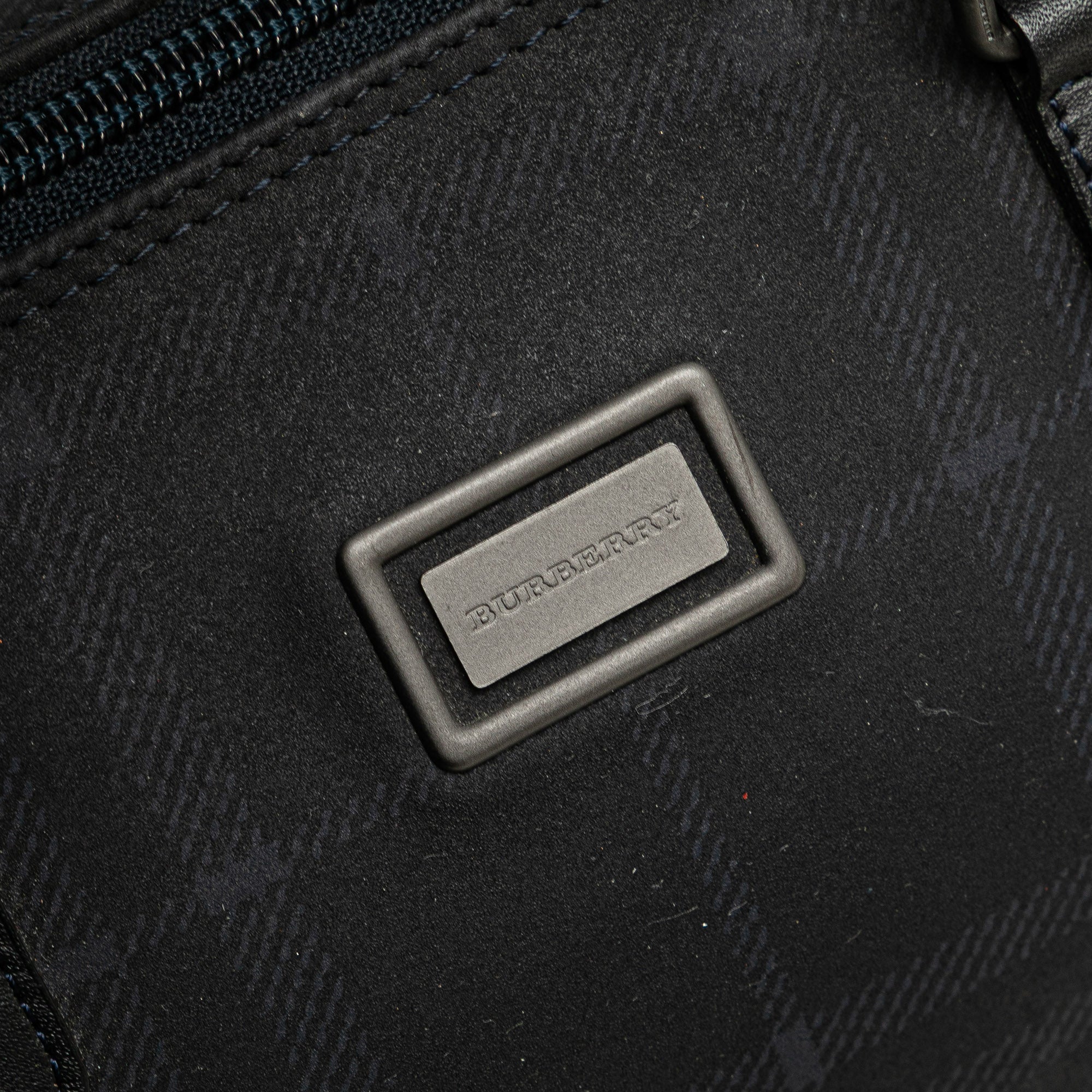 Tonal Check Canvas Boston Bag