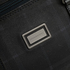 Tonal Check Canvas Boston Bag