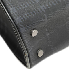 Tonal Check Canvas Boston Bag