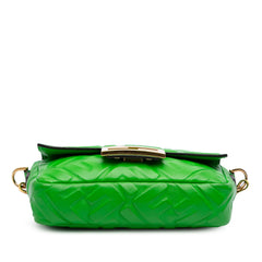 Mini Zucca Embossed Leather Baguette Satchel