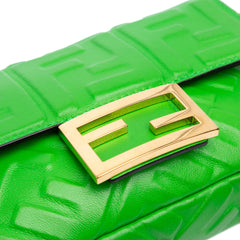 Mini Zucca Embossed Leather Baguette Satchel