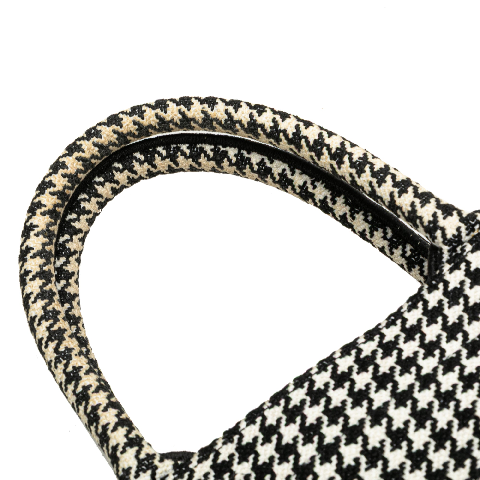 Small Houndstooth Embroidered Book Tote