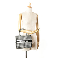 Small Houndstooth Embroidered Book Tote