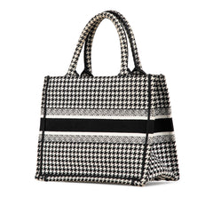 Small Houndstooth Embroidered Book Tote
