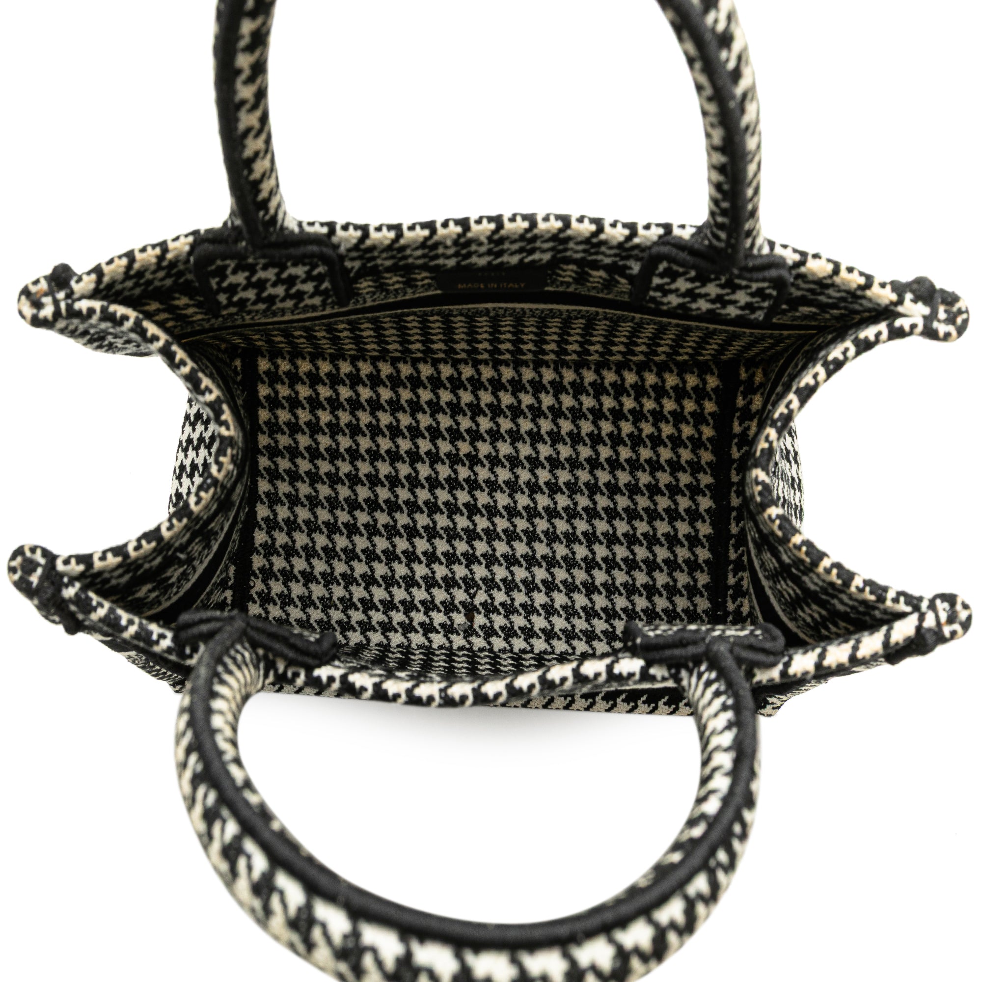 Small Houndstooth Embroidered Book Tote